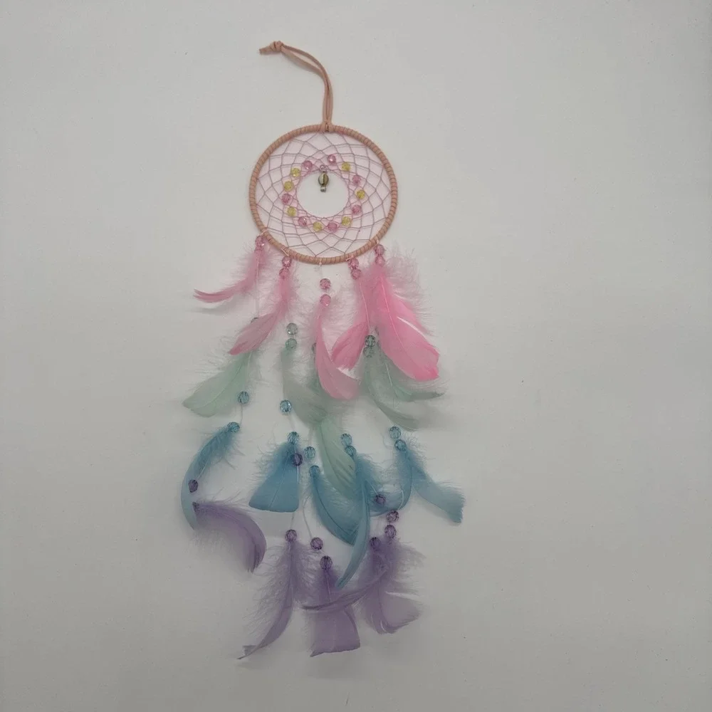 Pastel Colors Dreamcatcher With Feathers And Beads 20